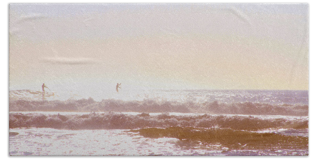 Bonnie Follett Beach Towel featuring the photograph Paddleboarders by Bonnie Follett