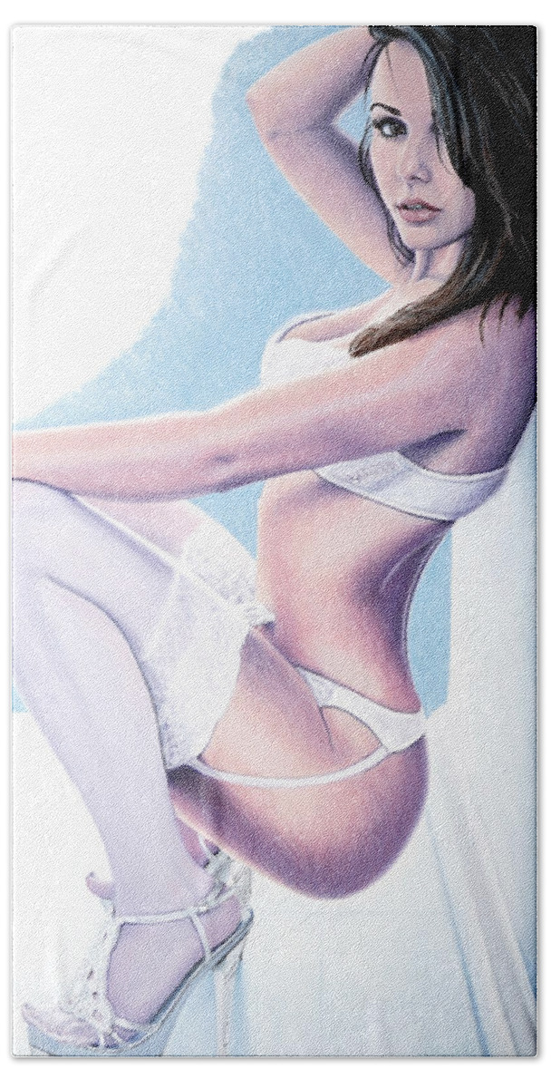 Pastel Beach Sheet featuring the painting Paige ORIGINAL ON SALE by Joseph Ogle