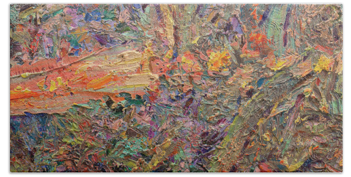 Abstract Beach Sheet featuring the painting Paint number 34 by James W Johnson