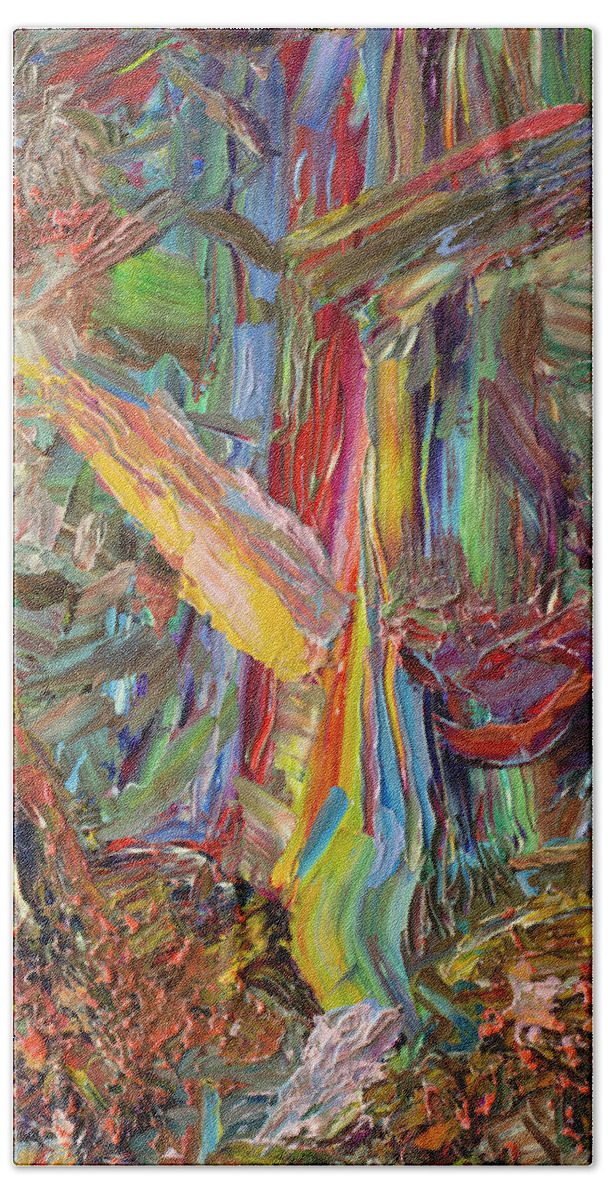 Abstract Beach Towel featuring the painting Paint number 40 by James W Johnson