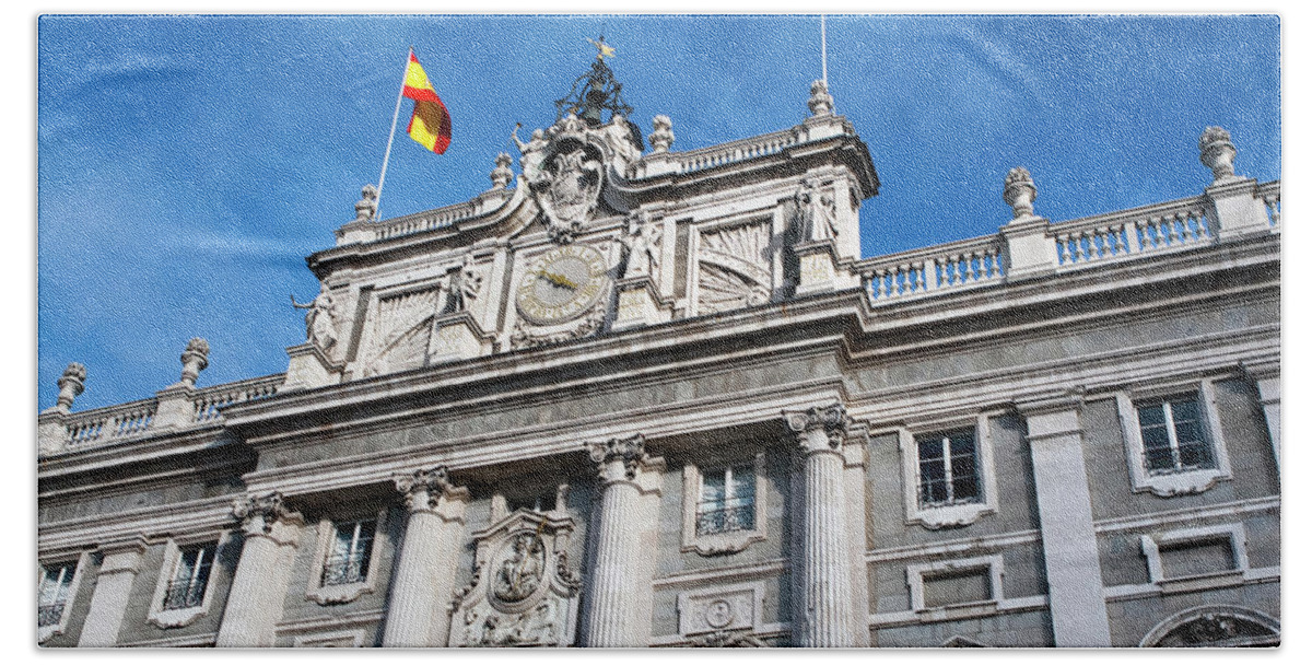 Madrid Beach Sheet featuring the photograph Palacio Real of Madrid by Lorraine Devon Wilke