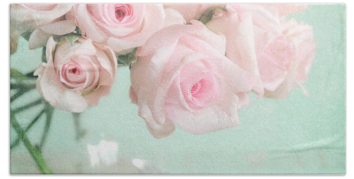 Pink Beach Sheet featuring the photograph Pale Pink Roses by Lyn Randle