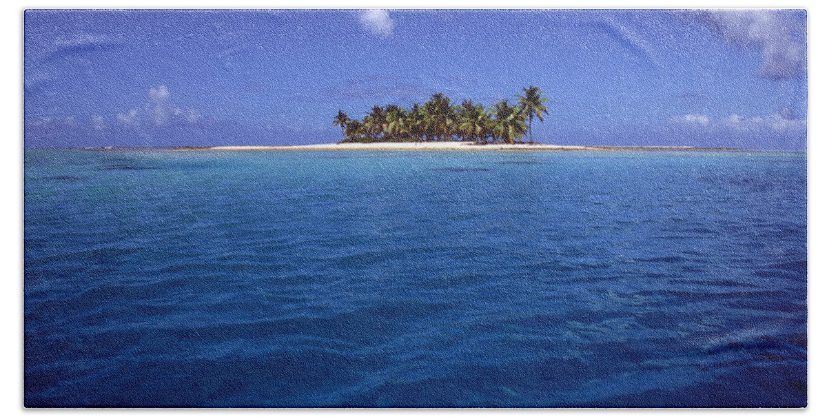 Island Beach Towel featuring the photograph South Pacific deserted island by Steve Williams