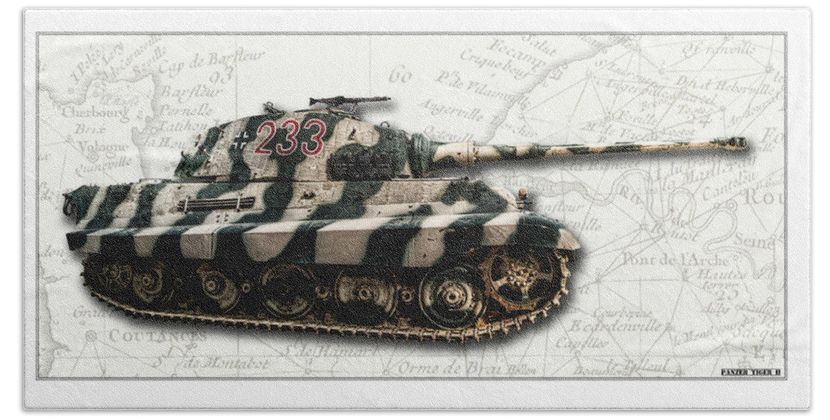 Panzer Vi Beach Towel featuring the photograph Panzer Tiger II Side W BG by Weston Westmoreland