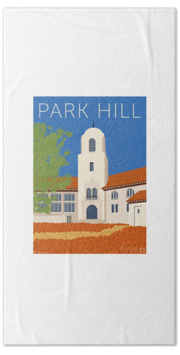 Denver Beach Towel featuring the digital art Park Hill Blue by Sam Brennan