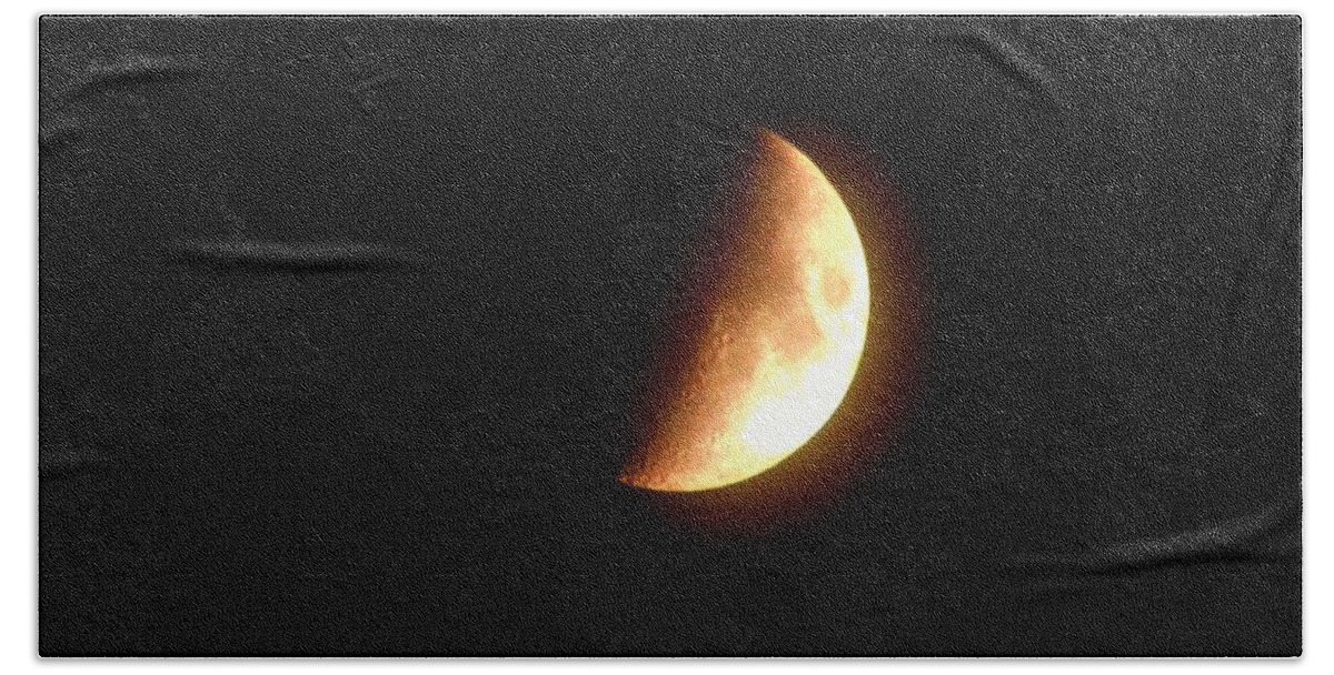 Moon Beach Sheet featuring the photograph Partial Moon by Eileen Brymer
