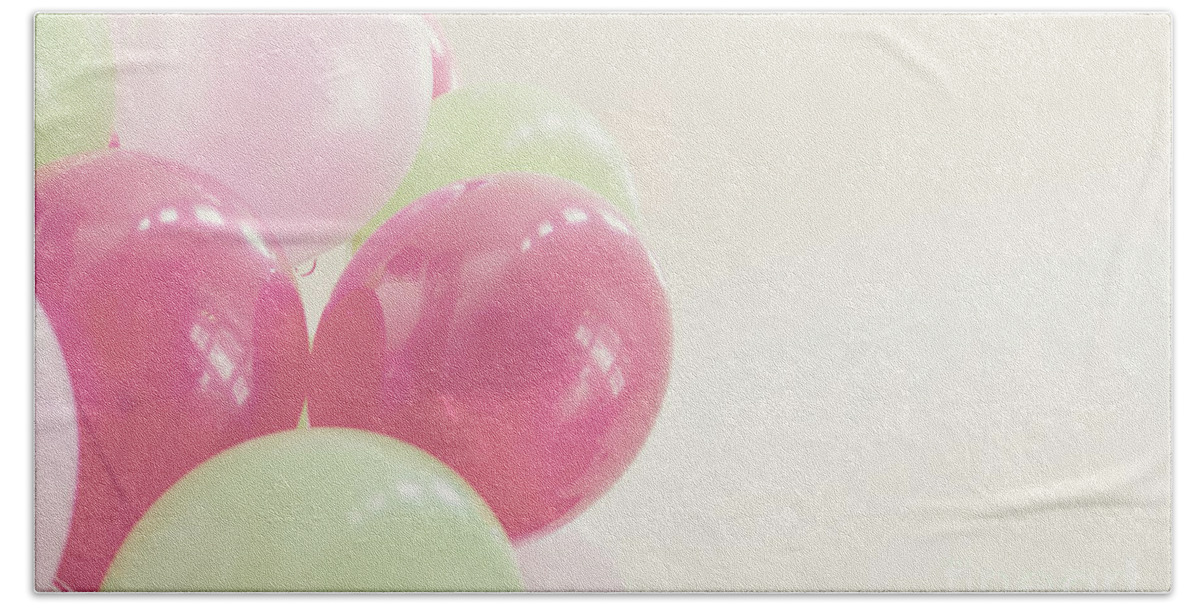 Pink Beach Towel featuring the photograph Party balloons by Cindy Garber Iverson