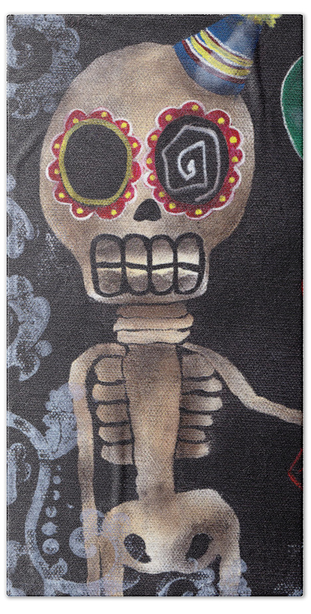 Day Of The Dead Beach Towel featuring the painting Party Killer by Abril Andrade