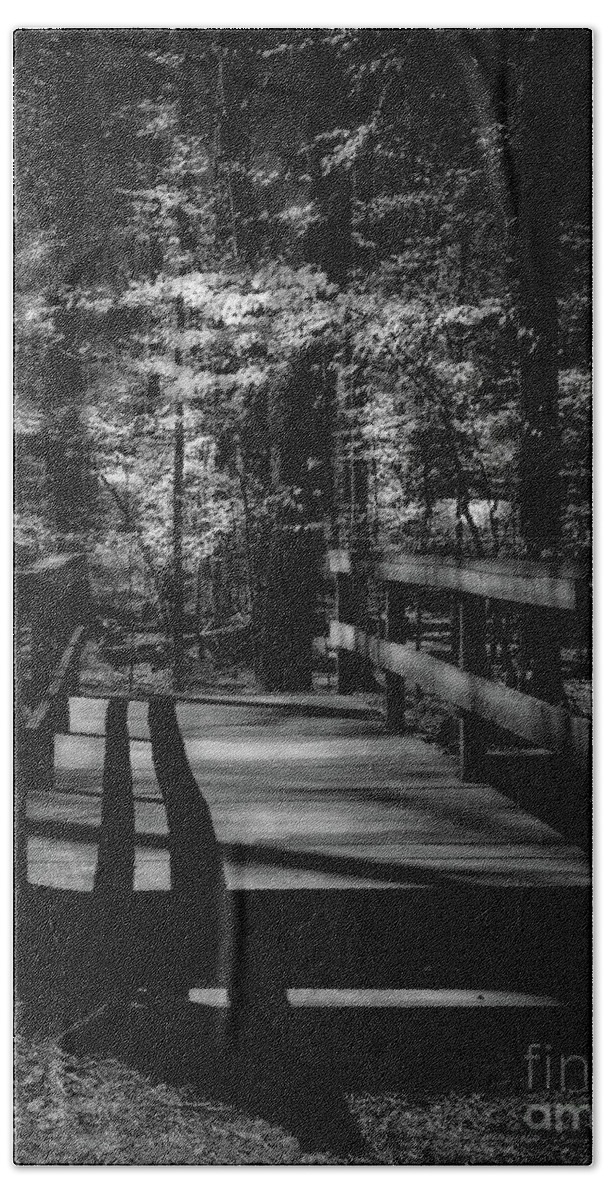 Bnw Beach Towel featuring the photograph Passage into woods by Izet Kapetanovic