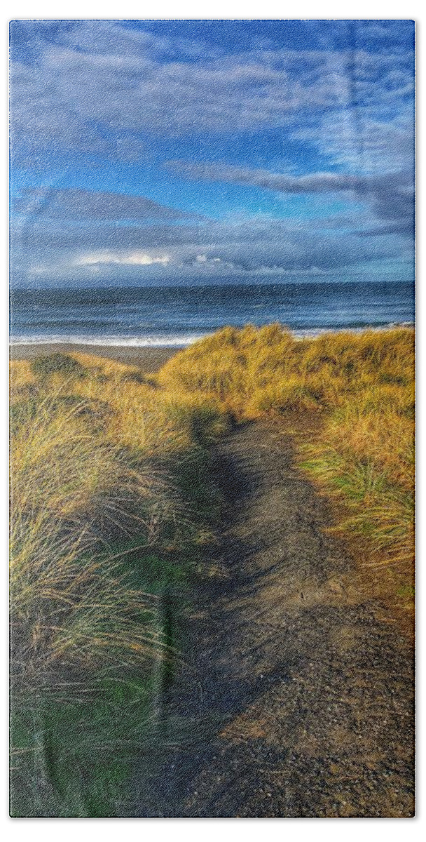 Landscape Beach Towel featuring the photograph Path to the Beach by Bonnie Bruno