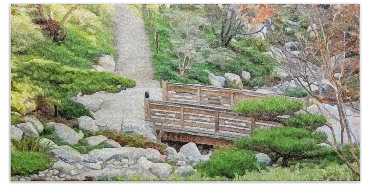 Japanese Beach Sheet featuring the photograph Pathway Trough Japanese Garden by Gabriele Pomykaj