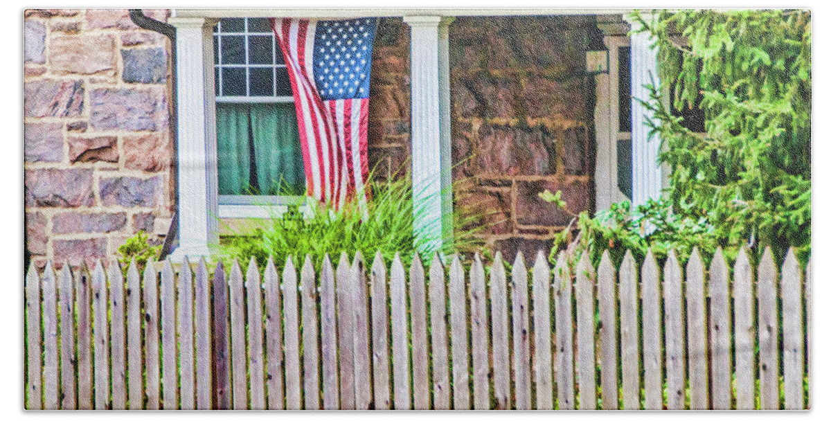 Stone Beach Towel featuring the photograph Patriots Porch by Cathy Kovarik