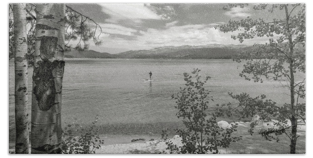 5dmkiv Beach Sheet featuring the photograph Payette Lake Boarder by Mark Mille