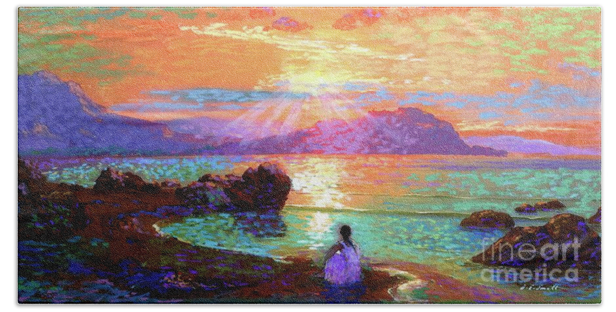 Meditation Beach Towel featuring the painting Peace be Still Meditation by Jane Small