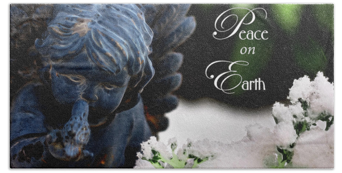 Angel Beach Sheet featuring the photograph Peace on Earth Angel by Shelley Neff
