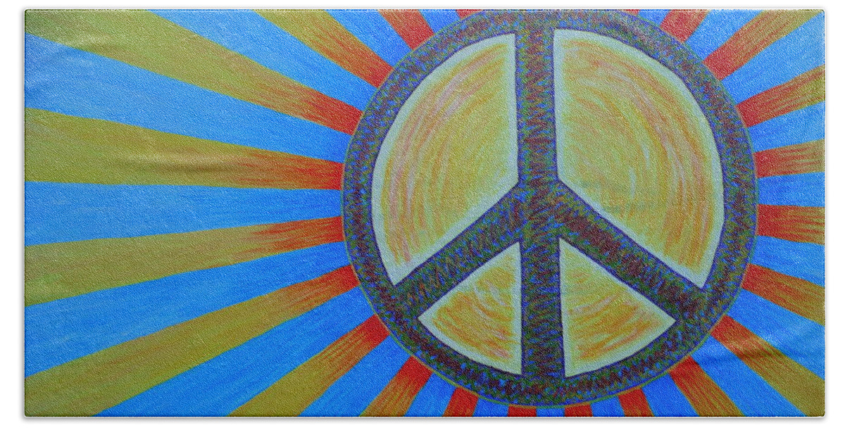 Peace Beach Towel featuring the painting Peace by Paddy Shaffer