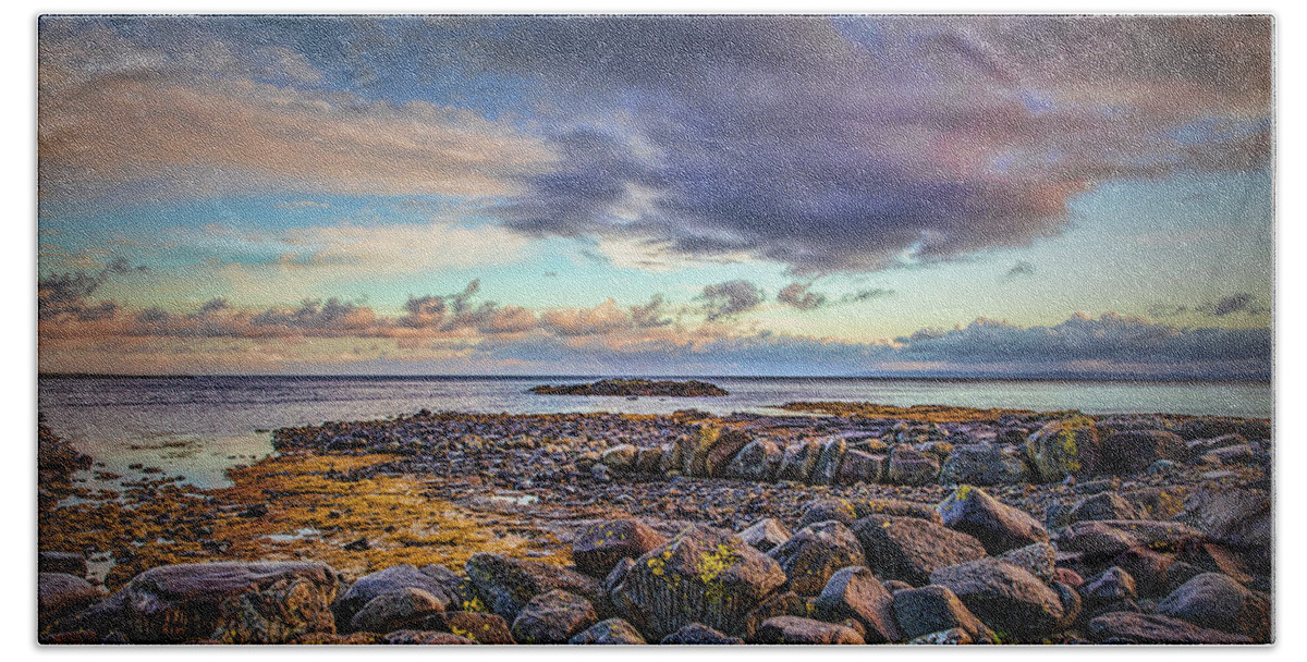 Pebbles Beach Sheet featuring the photograph Pebbles and sky #h4 by Leif Sohlman
