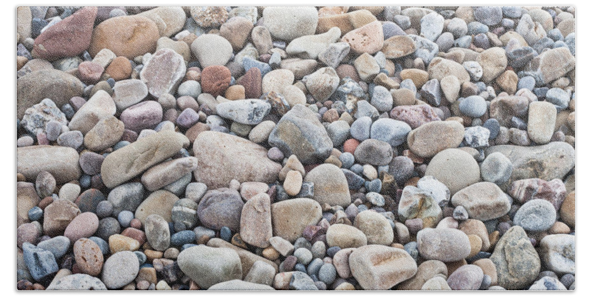 Abstract Beach Towel featuring the photograph Pebbles by Tom Gowanlock