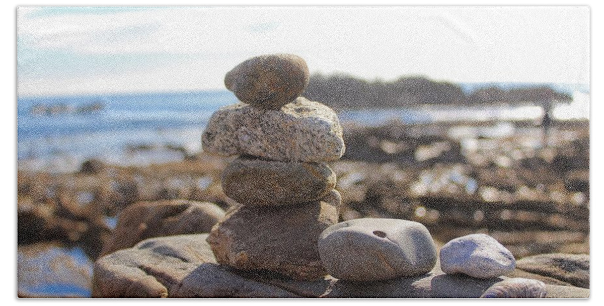 Zen Beach Towel featuring the photograph Peceful Zen Rocks by Brian Eberly