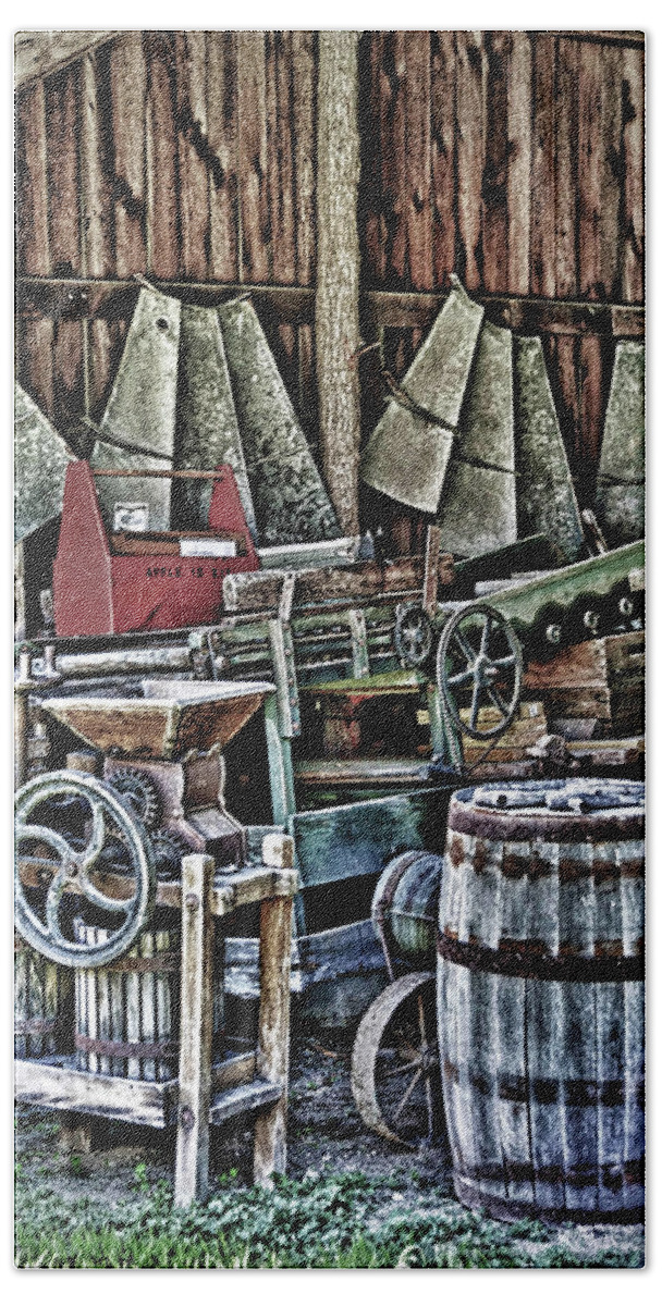 Barn Beach Towel featuring the photograph Peek Inside the Barn by Pat Cook