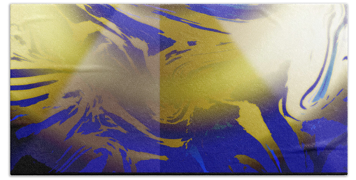 Abstract Beach Towel featuring the digital art Pegasus From Above by Ian MacDonald
