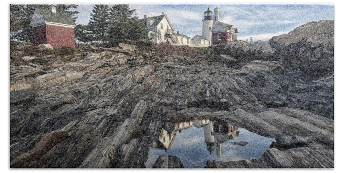 Maine Beach Towel featuring the photograph Pemaquid Reflection by Robert Fawcett