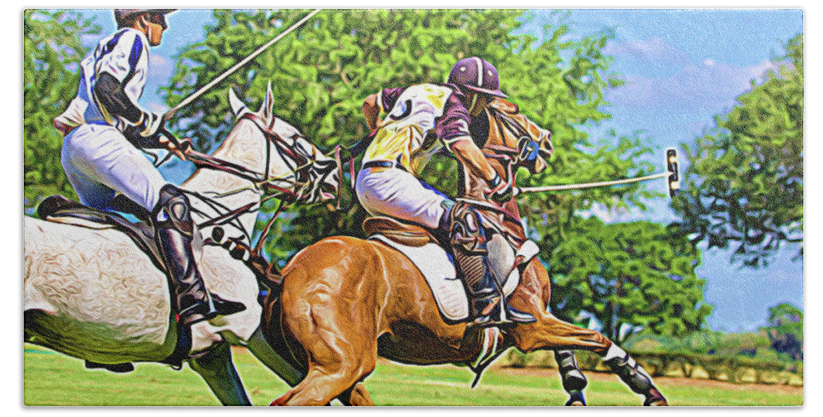 Alicegipsonphotographs Beach Towel featuring the photograph Perfect Polo Advance by Alice Gipson
