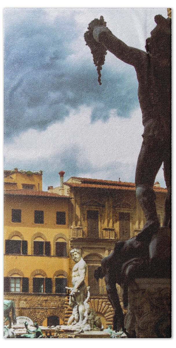 Perseus Beach Towel featuring the photograph Perseus Statue Florence, Italy by Lawrence Knutsson