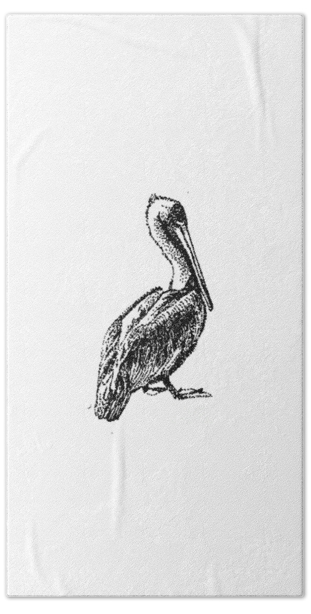 Pelican Beach Sheet featuring the digital art Pete The Pelican by Shelley Myers