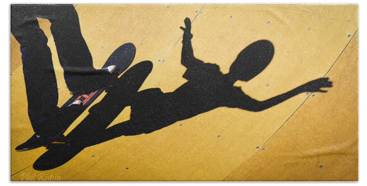 2017-08-03 Beach Towel featuring the photograph Peter Pan Skate Boarding by Phil And Karen Rispin