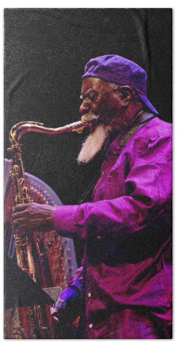 Jazz Beach Towel featuring the photograph Pharoah Sanders PDX Jazz Fest 6 by Lee Santa