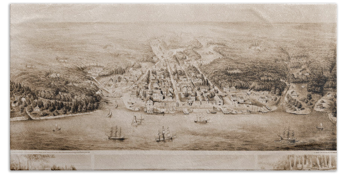 1702 Beach Towel featuring the photograph Philadelphia, 1702 by Granger