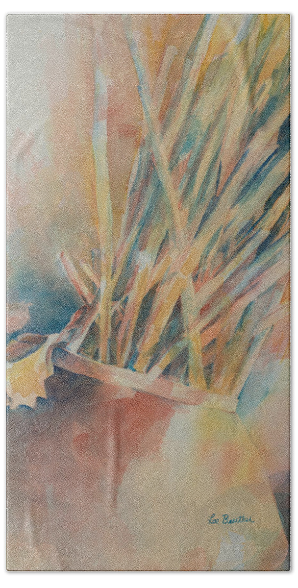 Watercolor Beach Towel featuring the painting Pickup Sticks by Lee Beuther