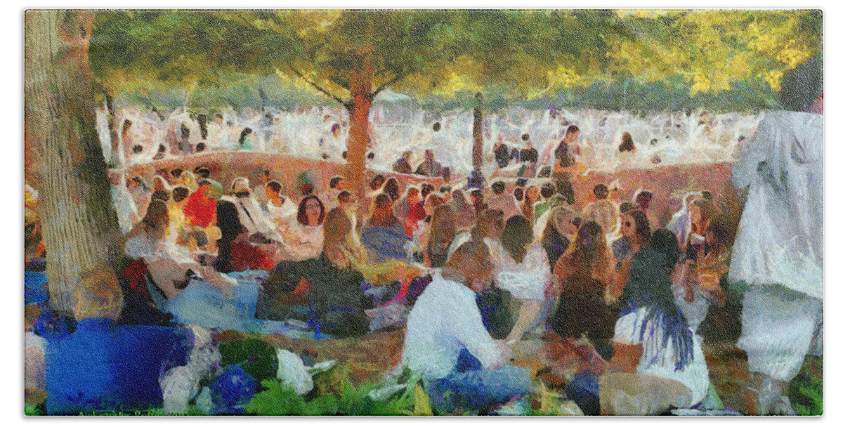 Park Beach Towel featuring the photograph Picnic in the Park by Aleksander Rotner