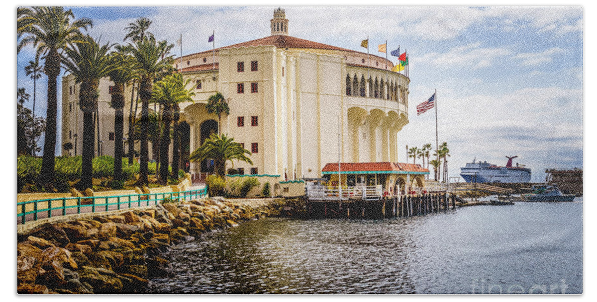 America Beach Towel featuring the photograph Picture of Avalon Casino on Catalina Island by Paul Velgos