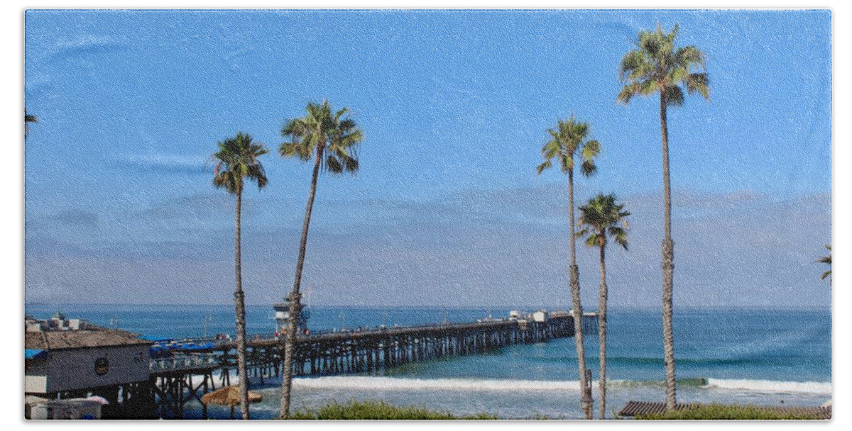 Palm Beach Towel featuring the photograph Pier and Palms by Brian Eberly