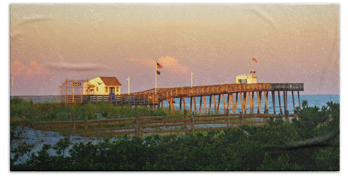 Dunes Beach Towel featuring the photograph Pier Over the Dunes by Mark Rogers