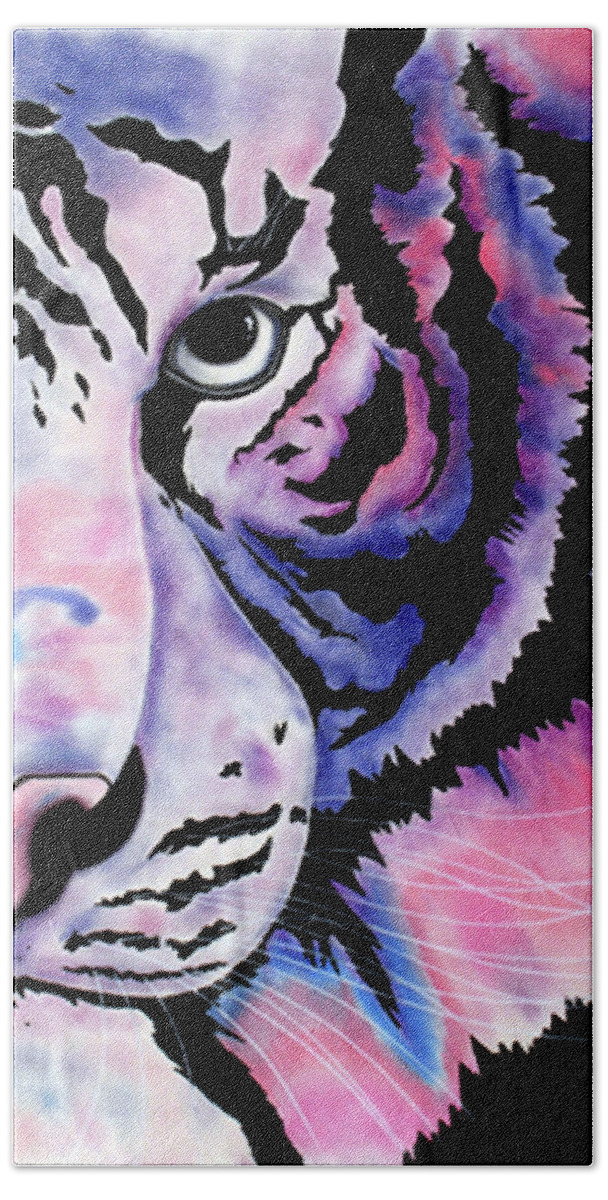 Tigers Paintings Beach Sheet featuring the drawing Piercing by Mayhem Mediums