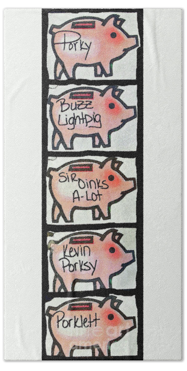 Humorous Pigs Beach Towel featuring the photograph Pig Party by Joe Pratt
