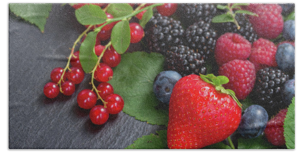 Currant Beach Sheet featuring the photograph Pile of Fresh Berries by Anastasy Yarmolovich