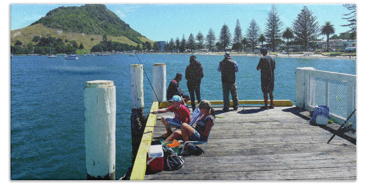 Pilot Bay Beach Towel featuring the photograph Pilot Bay Beach 7 - Mt Maunganui Tauranga New Zealand by Selena Boron