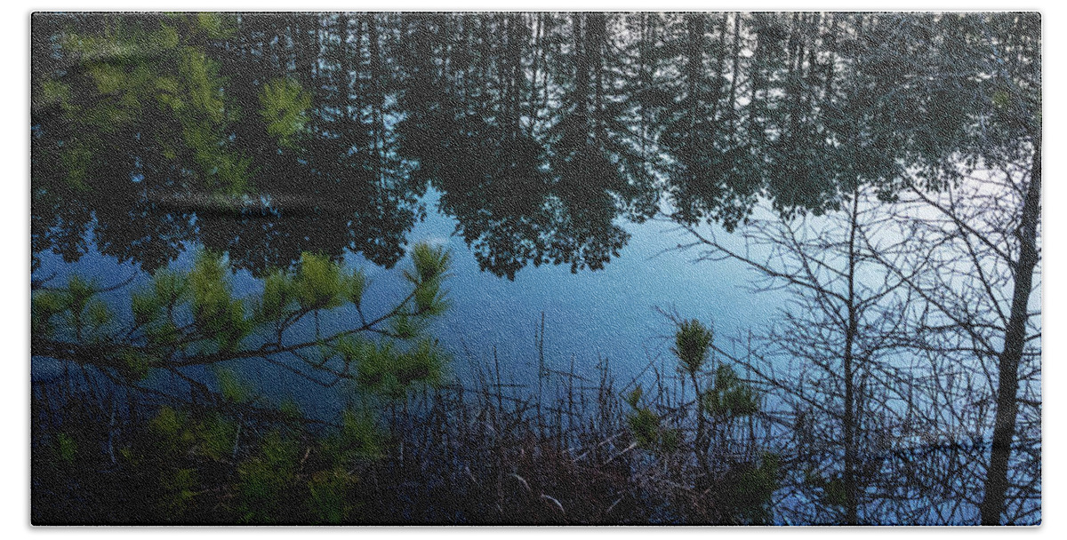  Beach Towel featuring the photograph Pine Barren Reflections by Louis Dallara