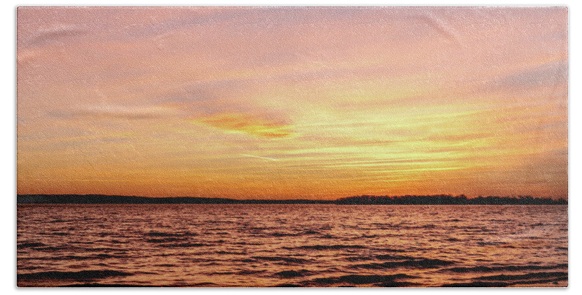 Horizontal Beach Sheet featuring the photograph Pink and Yellow Sunset by Doug Long