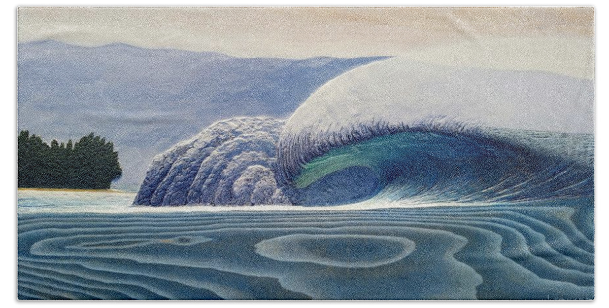 Surf Art Surfing Beach Sheet featuring the painting Pipe Dream by Nathan Ledyard