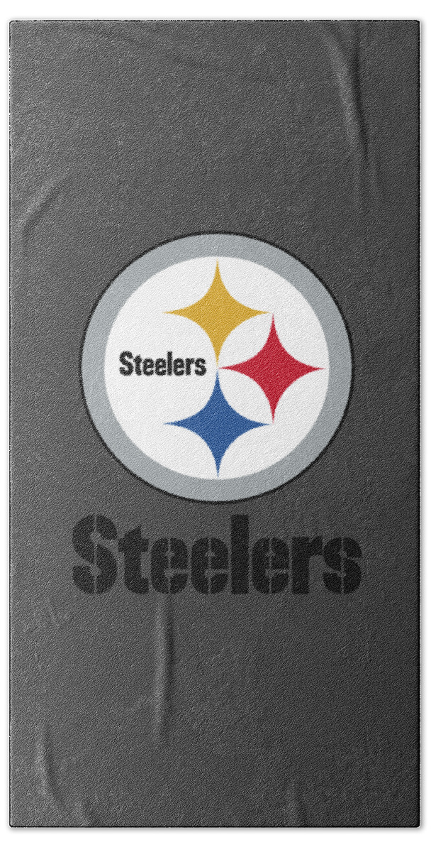 Pittsburgh Beach Towel featuring the mixed media Pittsburgh Steelers Translucent Steel by Movie Poster Prints