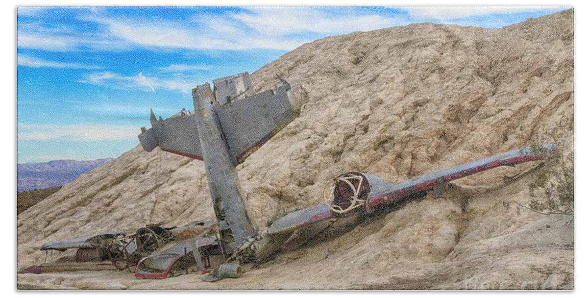 Plane Beach Towel featuring the photograph Plane Wreck by Teresa Zieba