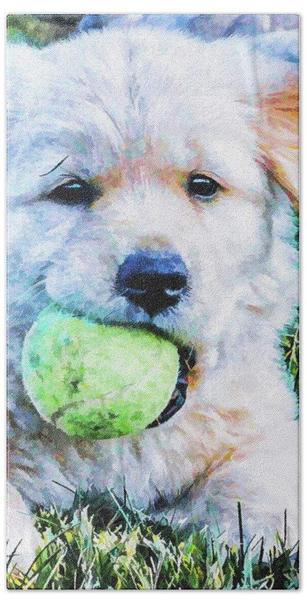 Pup Beach Sheet featuring the photograph Playful Pup by Jennifer Grossnickle