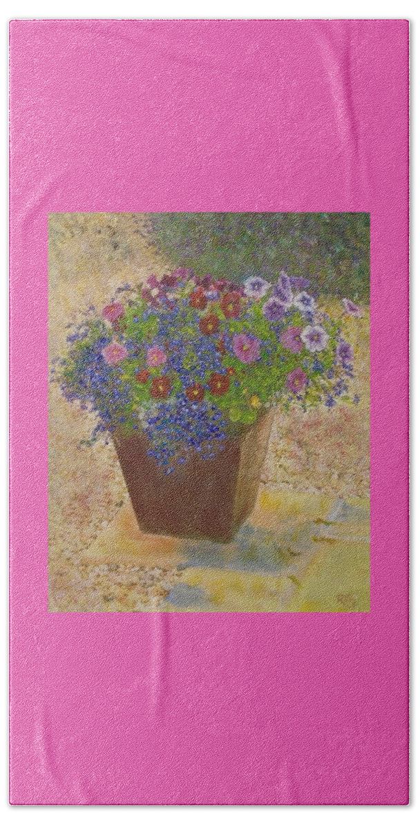 Flowers Beach Towel featuring the painting Pleasure Pot by Richard James Digance