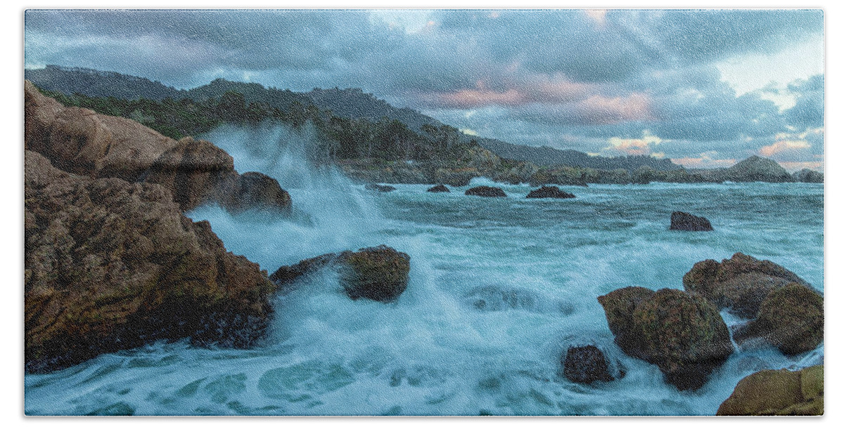 Landscape Beach Towel featuring the photograph Point Lobos Coastline by Jonathan Nguyen
