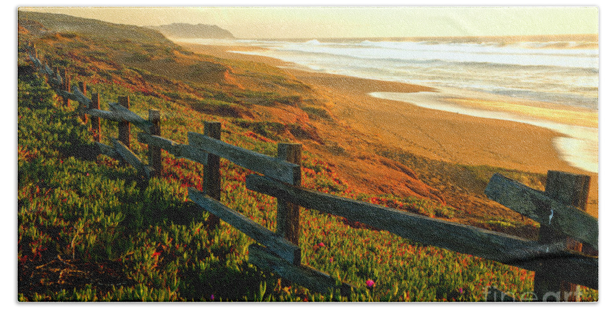 Point Reyes Beach Towel featuring the photograph Point Reyes Golden Sunset by Adam Jewell
